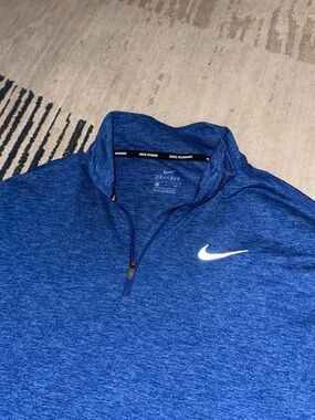 Nike Royal Blue Heather Quarter-Zip Running Pullover Women’s Small